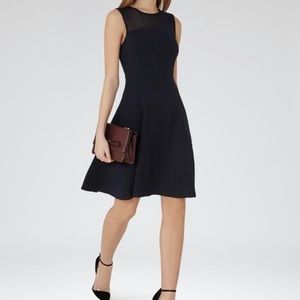 Reiss Fit and Flare Dress Size 4 Midnight Navy